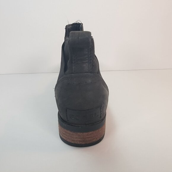 Sorel EMELIE CHELSEA Ankle Boot Black Leather Waterproof Rain Snow Boot Sz 7 - Picture 3 of 10